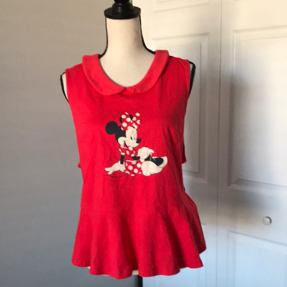 NEW - DISNEY Minnie Mouse Sleeveless Red Peplum Top | 1X